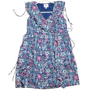 Banjanan Sylvie Floral Ruffle Dress In Anna’s Wild Garden Blueprint Sz XS